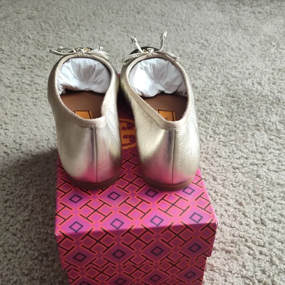 Tory Burch Metallic Gold Loafers - Picture 4 of 10